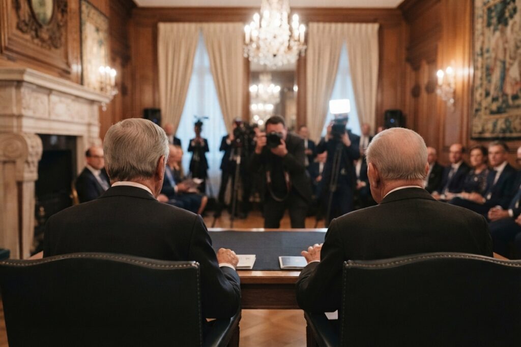 Cérémonie officielle dans un élégant salon new-yorkais