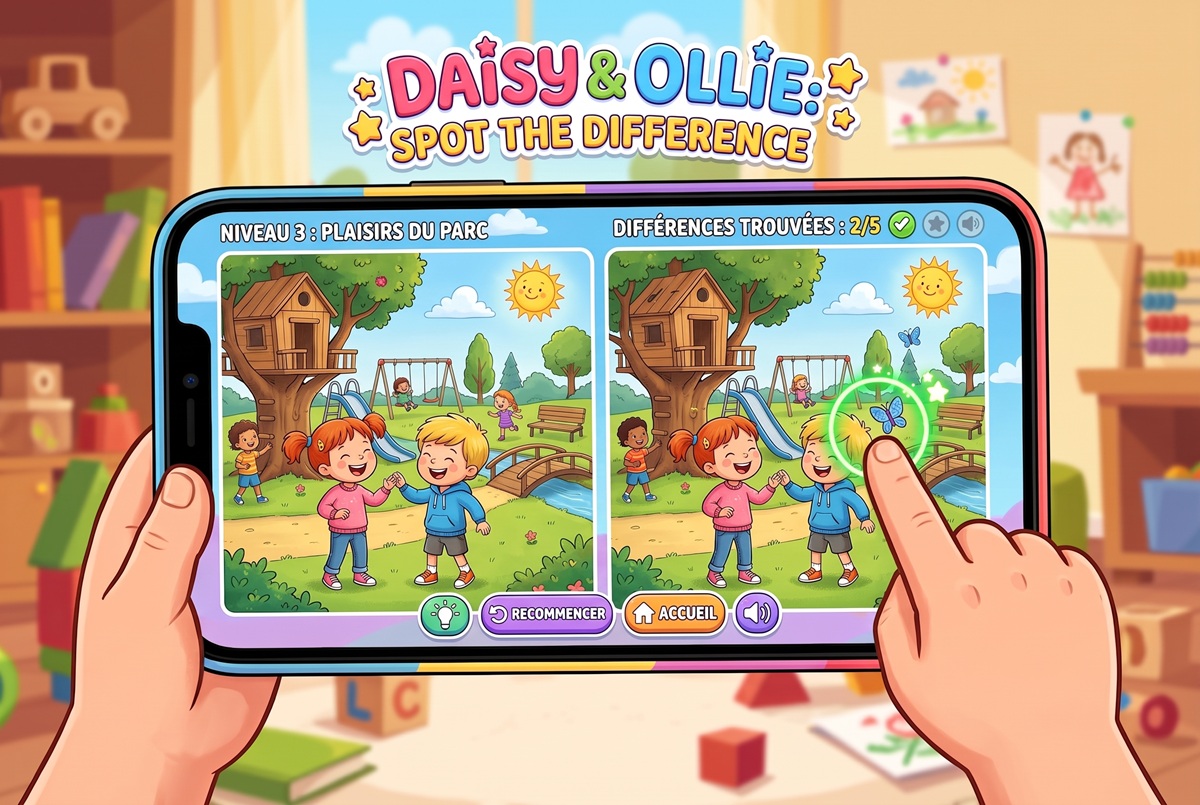 Gameplay d’un jeu comme Daisy and Ollie : Spot the Difference