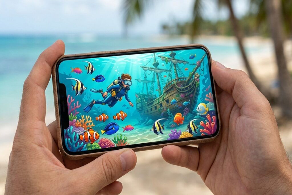 Gameplay d’un jeu d’exploration sous-marine comme Dave the Diver