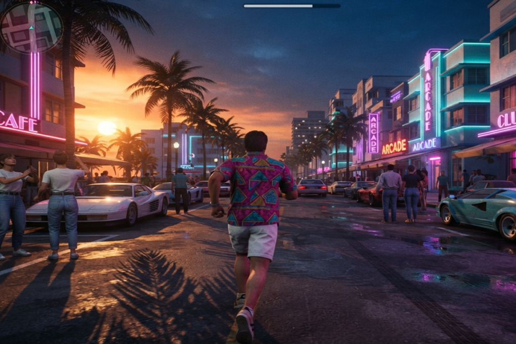 Gameplay d’un jeu d’action comme GTA : Vice City
