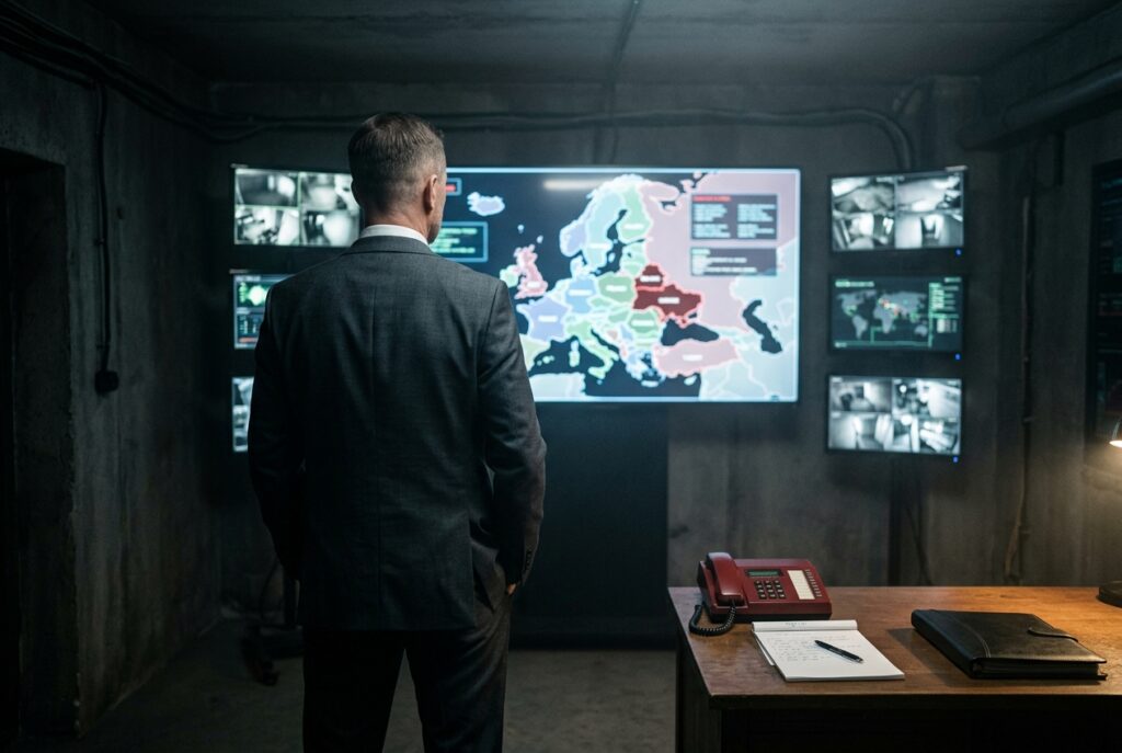 Homme seul dans un bunker présidentiel