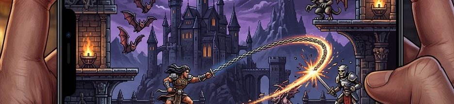Illustration d’un jeu Castlevania avec Belmont sur mobile