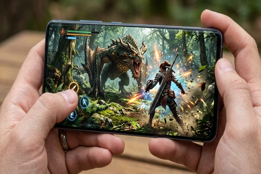 Gameplay d’un jeu d’action sur mobile
