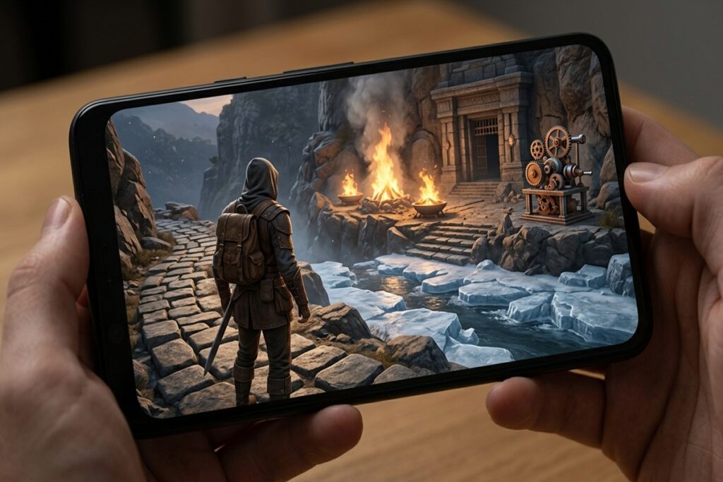 Illustration d’un jeu RPG sur mobile