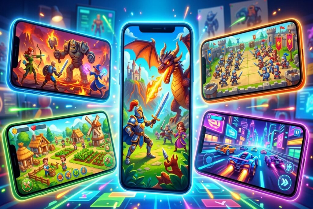Illustration des jeux mobiles similaires à ceux de Supercell