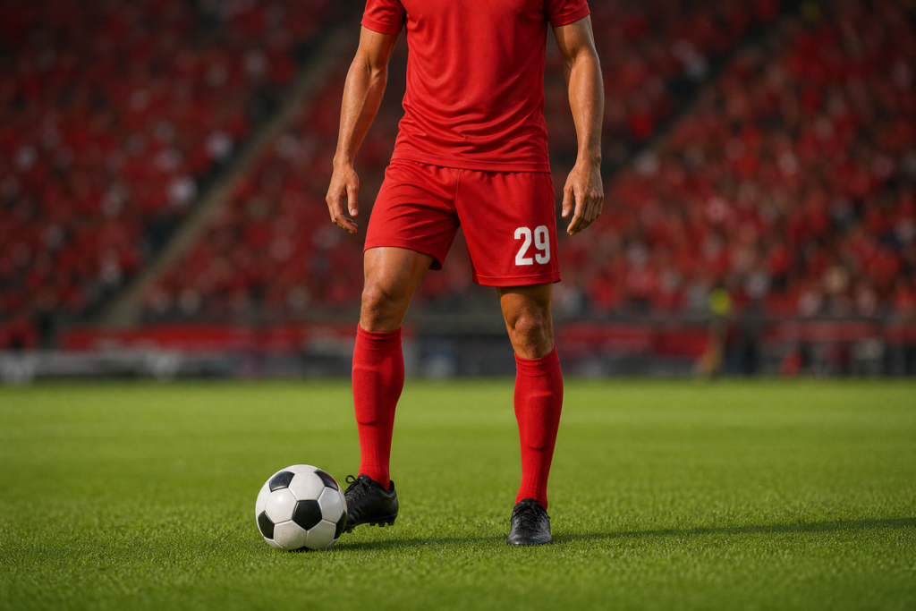 Un joueur de foot en action