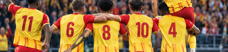 Joueurs de Lens après une victoire