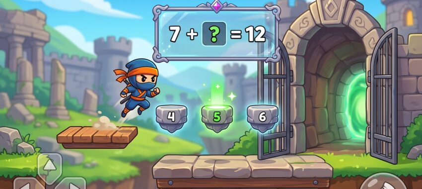 Math Quest : plateforme et réflexion dans un même jeu mobile