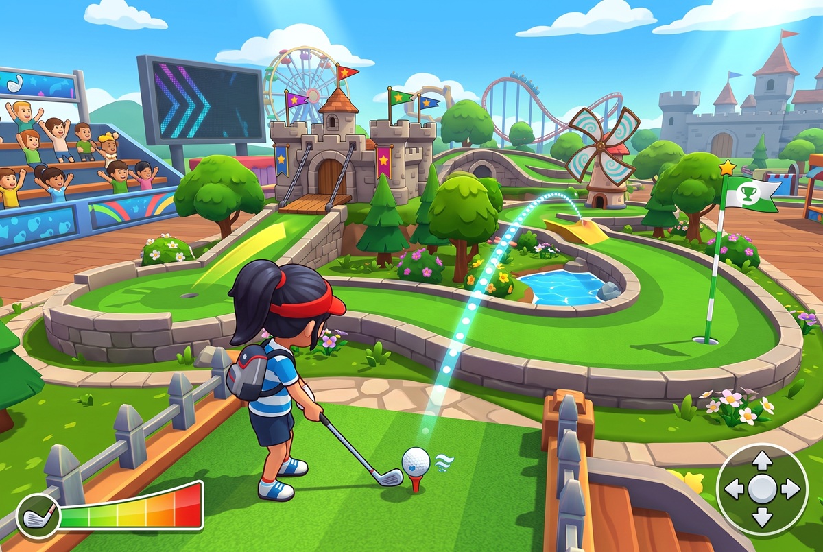 Gameplay d’un jeu comme Minigolf Tour