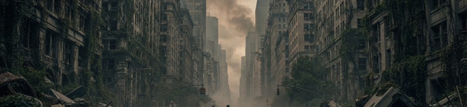 Rue de Manhattan après une apocalypse