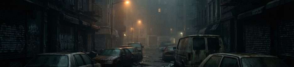 Rue urbaine déserte en pleine nuit