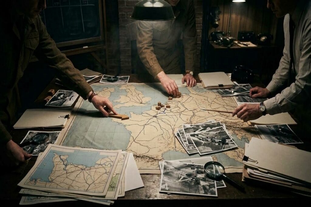 Un décor militaire britannique de 1944