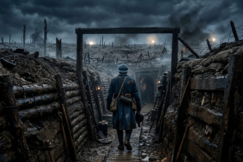 Un jeune soldat dans les tranchées de 1916