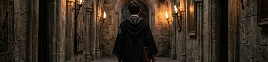 Un jeune sorcier de dos