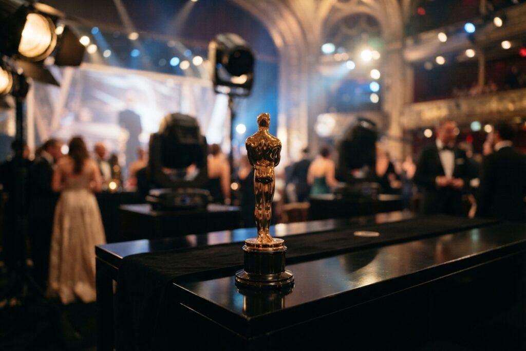 Une élégante statuette dorée