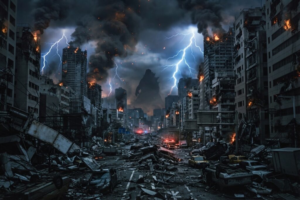Une immense ville japonaise plongée dans le chaos 