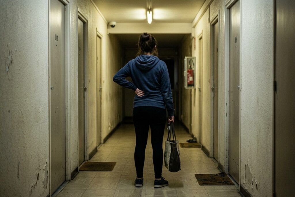 Une jeune femme enceinte vue de dos
