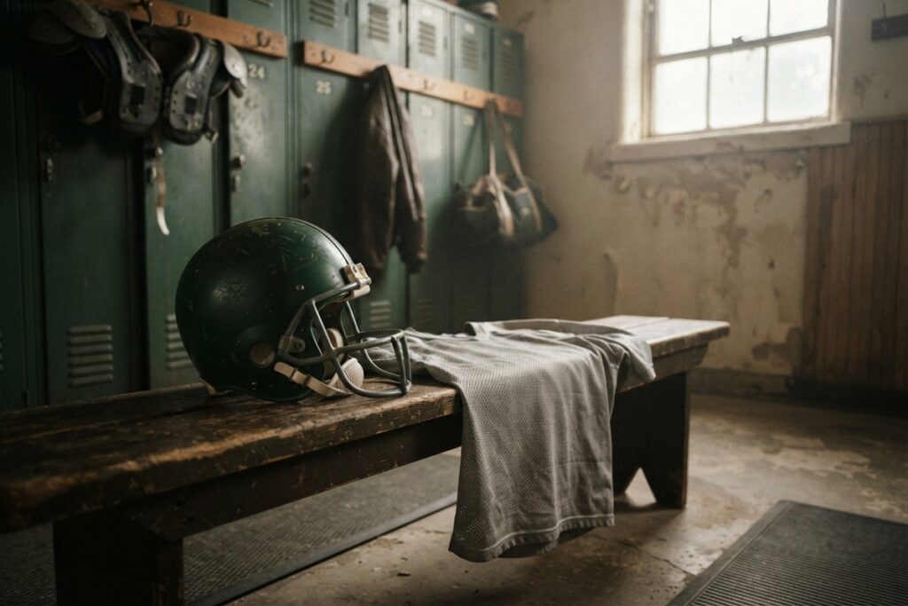 Vestiaire de football américain vintage des années 1980