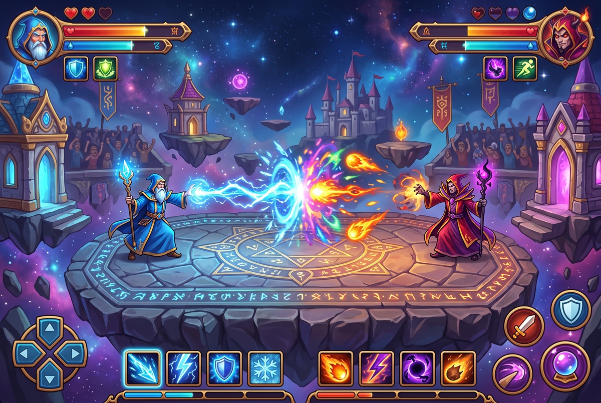 Gameplay d’un jeu comme Wizard Battle