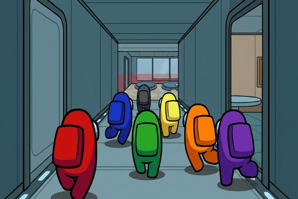Gameplay d’un jeu d’enquête comme Among Us