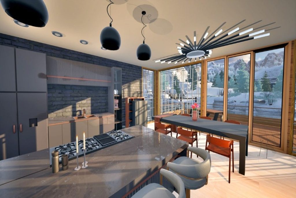 Une cuisine dans le jeu d’architecture Architect Life : A House Design Simulator