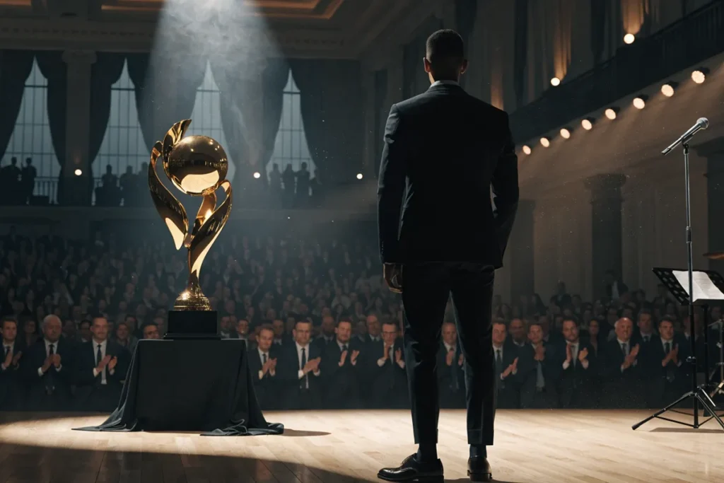 Cérémonie de football évoquant le Ballon d'Or 2026