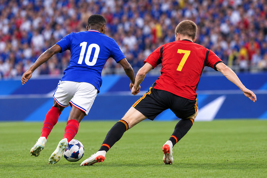 Illustration match France vs Belgique