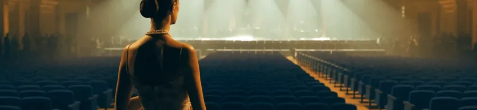 Une silhouette d’actrice dans une salle évoquant la cérémonie du César 2027