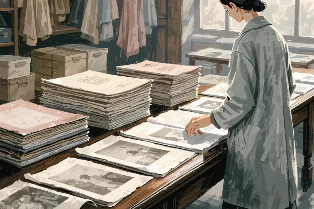 composition évocatrice d’archives évoquant la carrière artistique de Christie Brinkley