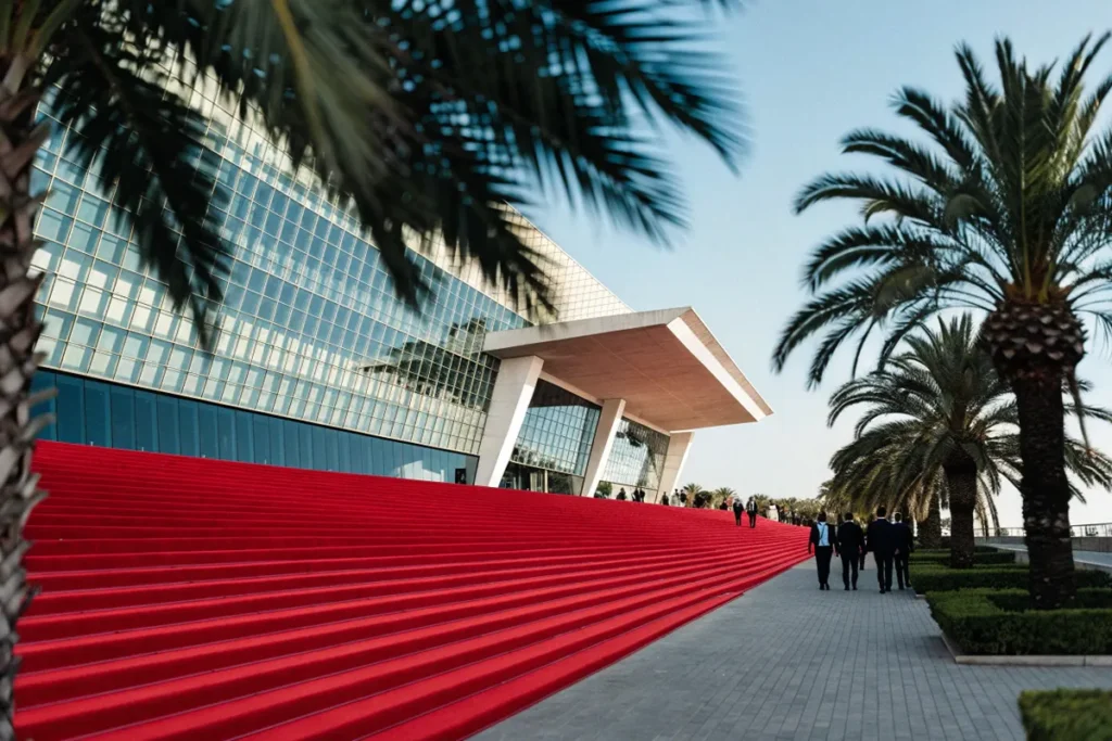 vue du Palais des Festivals à Cannes, évoquant le cadre de la cérémonie de Cannes