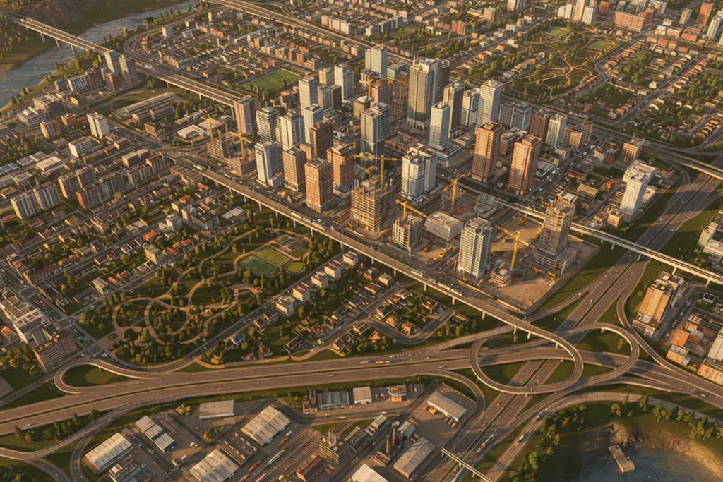 Gameplay d’un jeu de city-builder comme Cities : Skylines