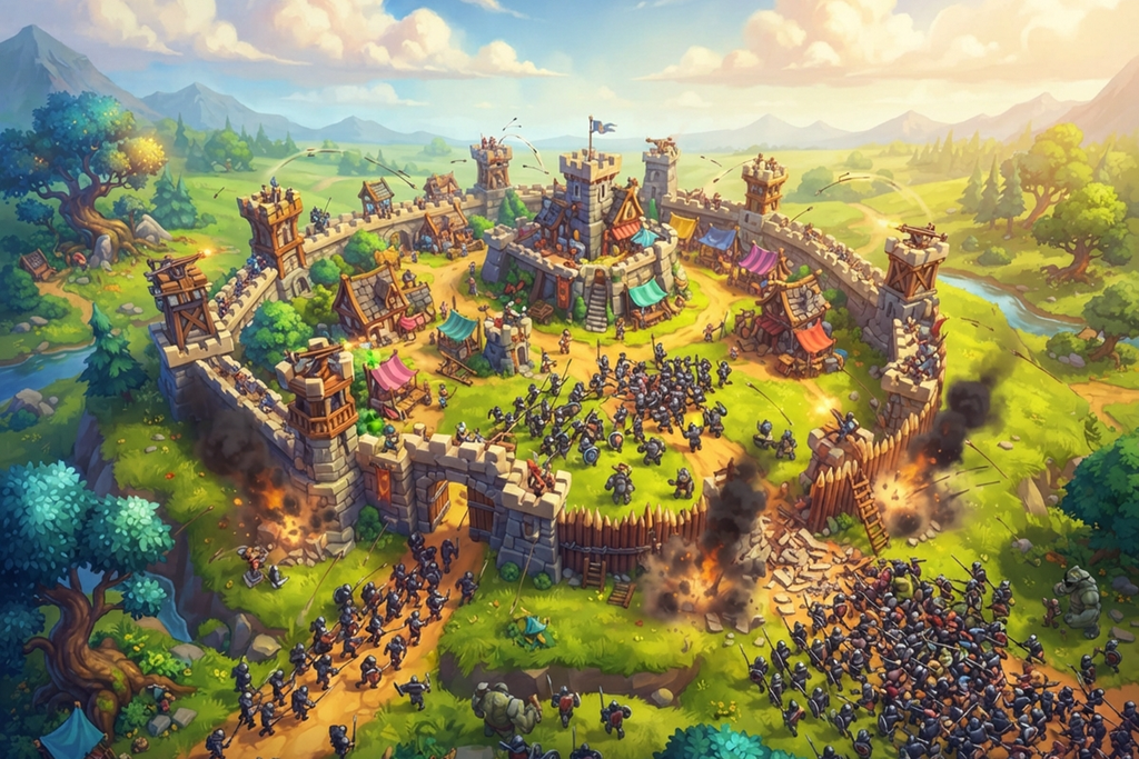 Gameplay d’un jeu de stratégie comme Clash of Clans