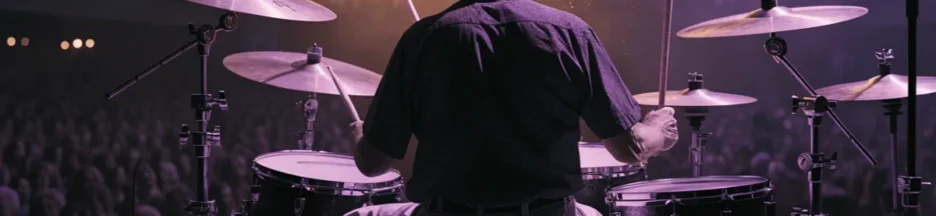 Un batteur de rock sur scène évoquant Ian Paice