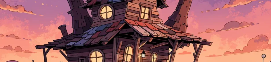 Une maison fantaisie éclairée par des lanternes automnales