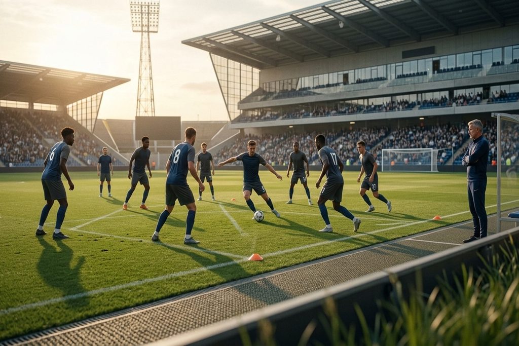 Gameplay d’un jeu de foot durant l'entraînement 