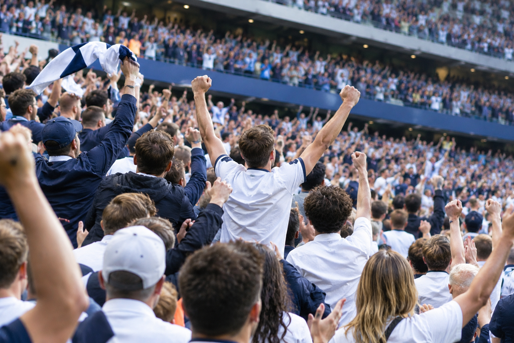 Les supporters de Tottenham en tribune