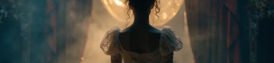 Une danseuse contemple une scène d'opéra rappelant Le Fantôme de l’Opéra