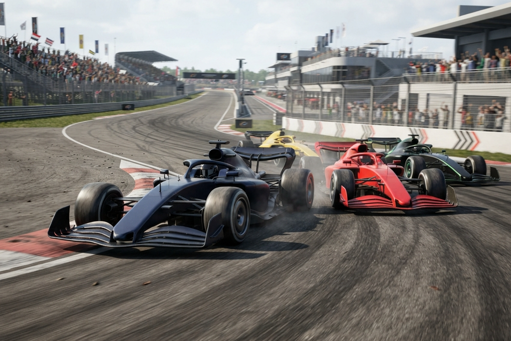 Des voitures pendant une course de F1