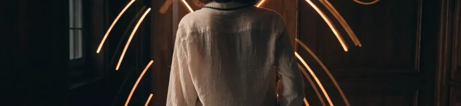 silhouette féminine dans une pièce sombre, illustrant l’annonce de grossesse d’Hilary Swank