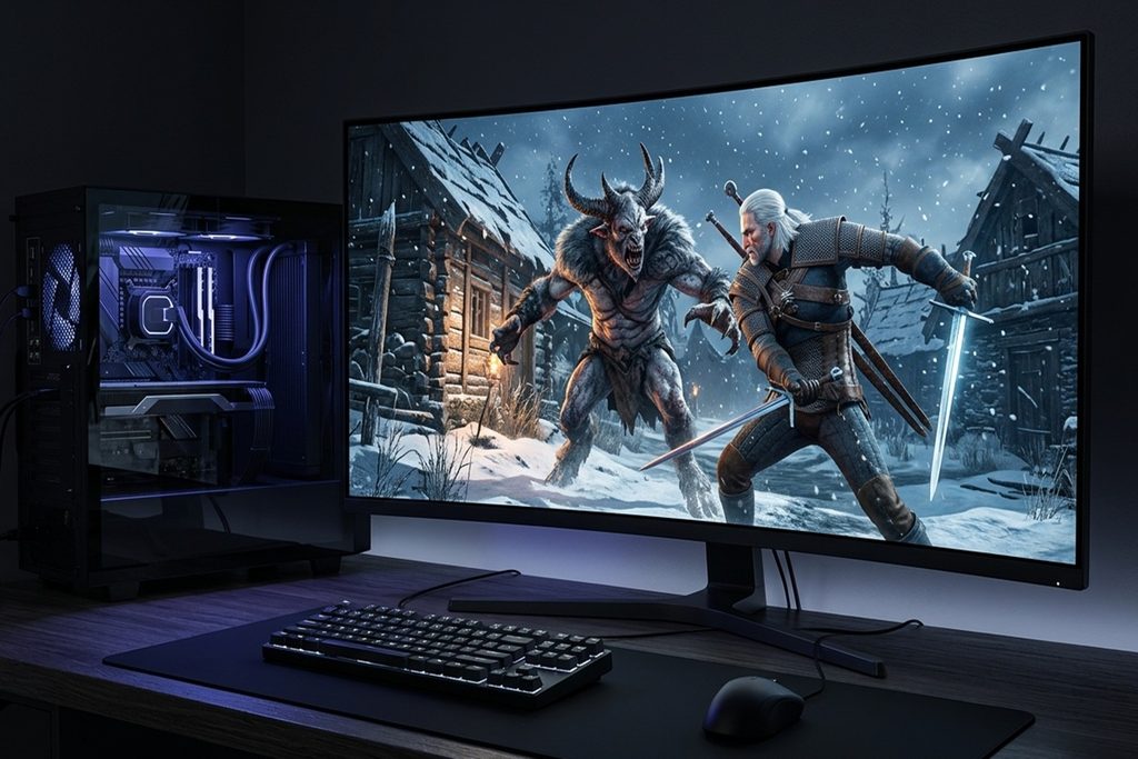 Gameplay d’un jeu similaire à The Witcher 3 Remastered sur PC
