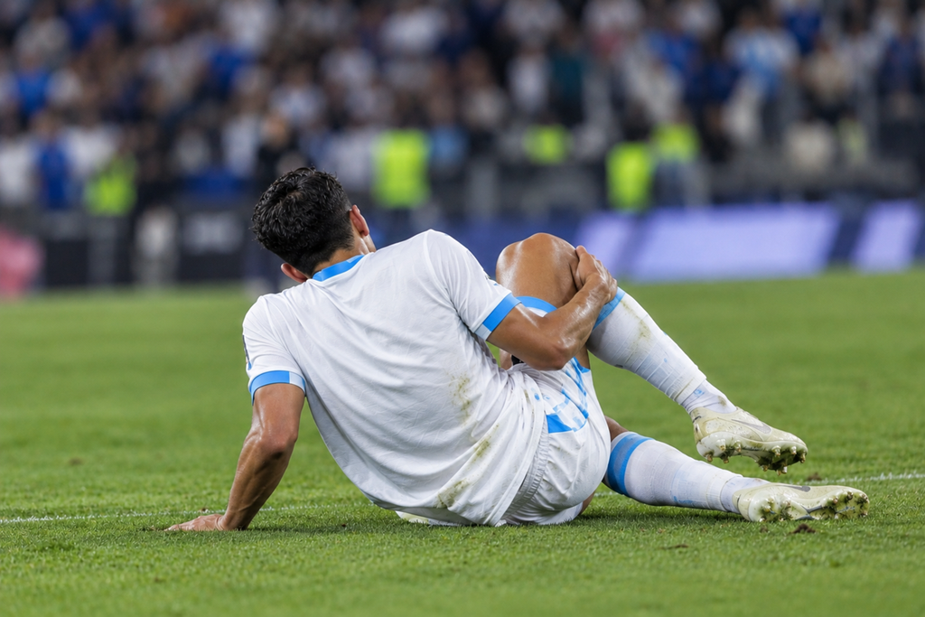 Illustration un joueur de l’OM blessé lors d’un match
