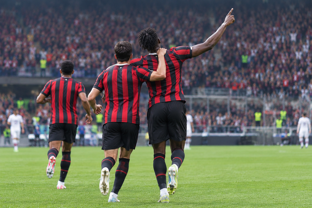 Joueurs de l’AC Milan qui célèbrent un but