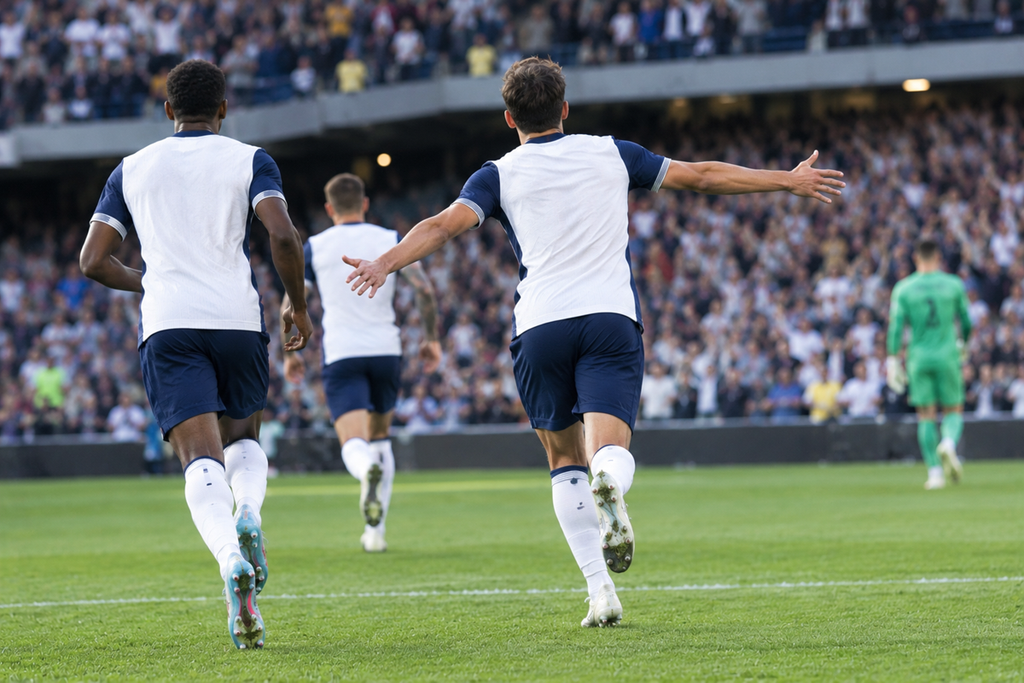 Les joueurs de Tottenham qui célèbrent un but