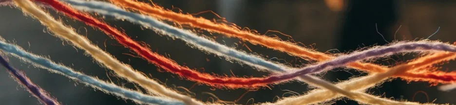 Des fils textiles colorés délicatement entrelacés inspirant une métaphore visuelle des liens humain