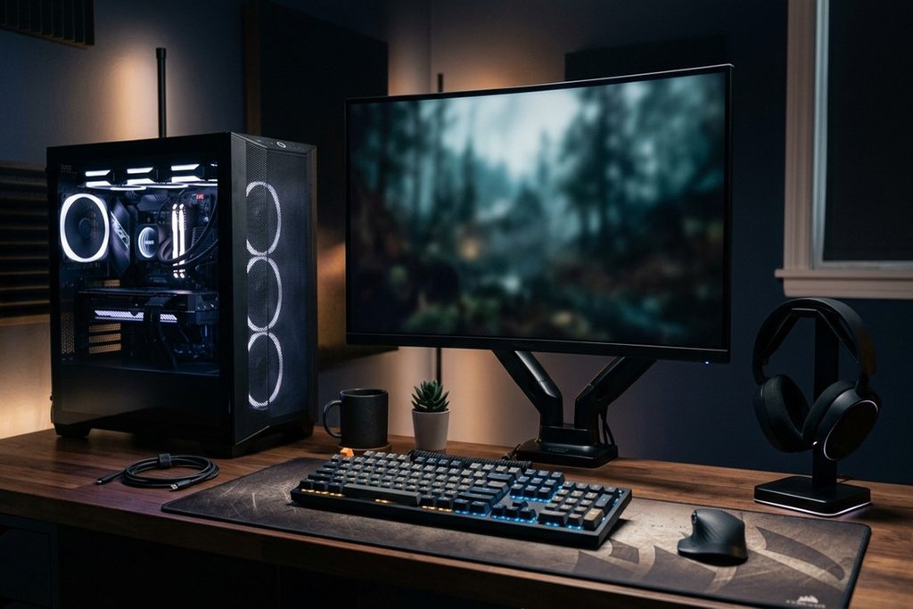 Un ordinateur gaming connecté à Steam