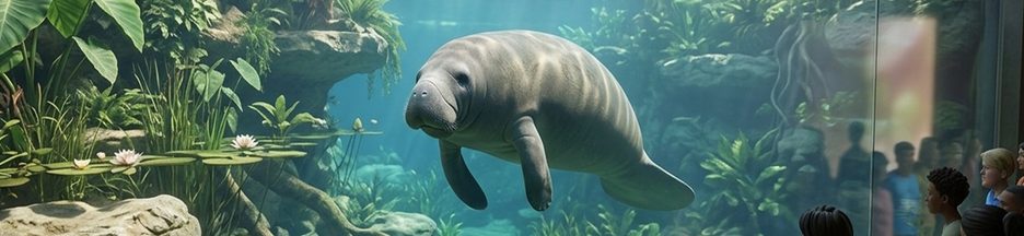 Un lamantin dans un aquarium dans le jeu Planet Zoo 2