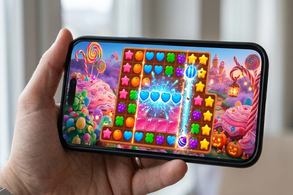 Un jeu de puzzle sur mobile
