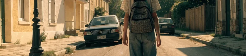 Une adolescente observant une rue résidentielle rappelant le film Quelques mots d’amour au cinéma