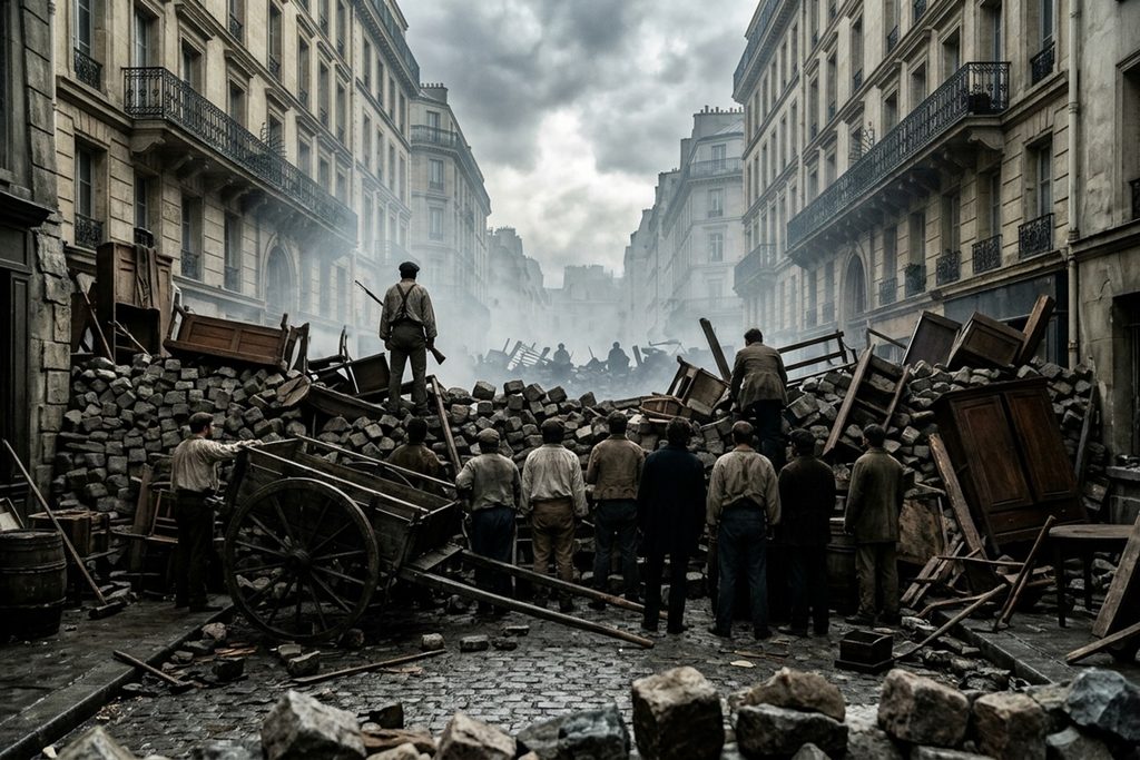 Une barricade parisienne en 1832