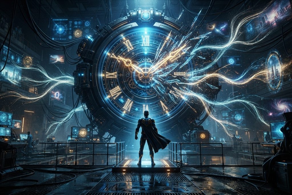 Une gigantesque horloge futuriste